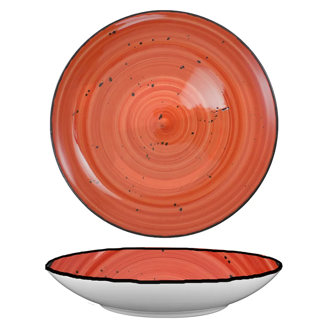 International Tableware RT-110-RU - Ruby Ceramic Pasta Bowl, 46 oz, 10" x 2" H, Safe - 1 Dozen