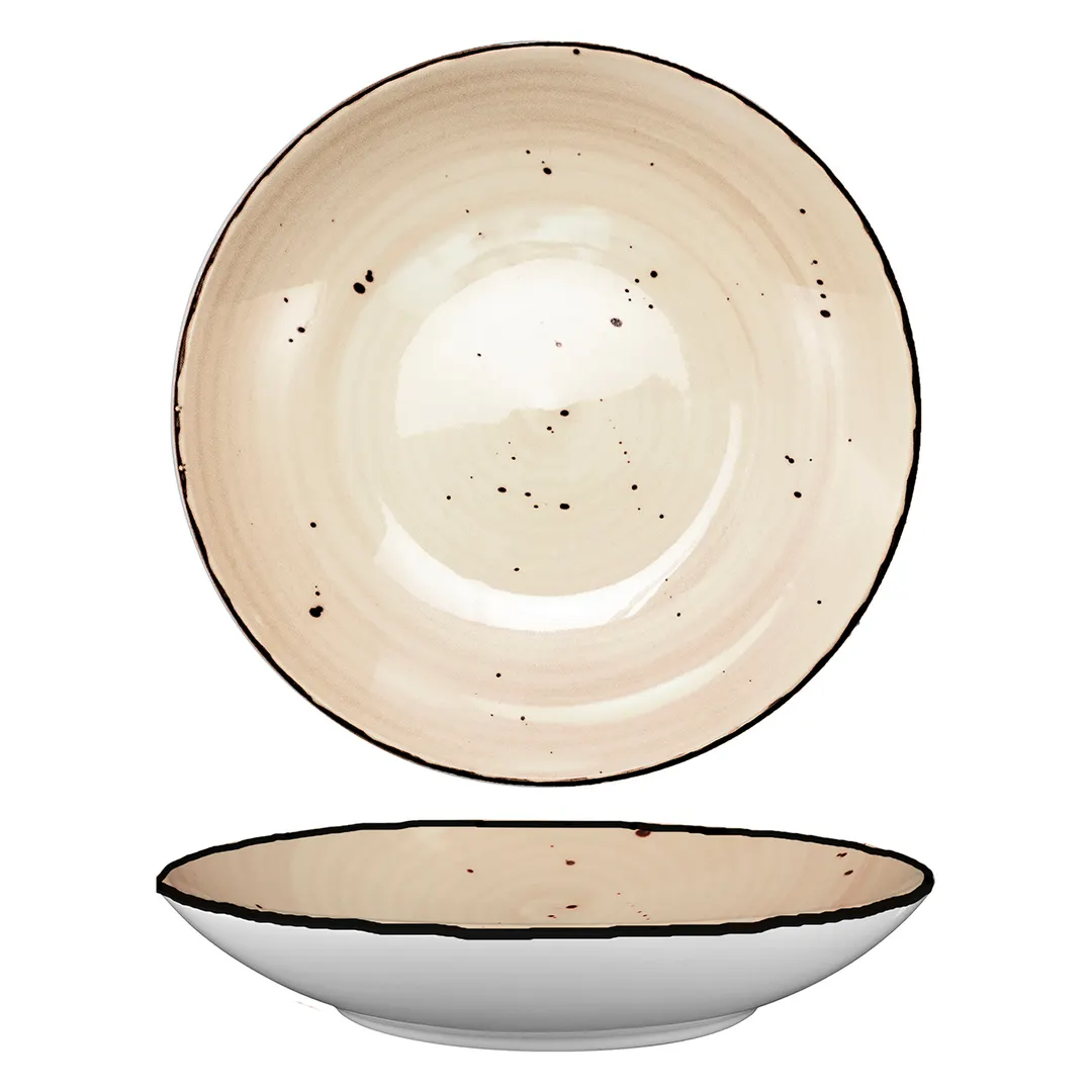 International Tableware RT-110-WH - 10" Pasta Bowl, 46 Oz (10" Dia x 2" H) Ceramic White - 1 Dozen