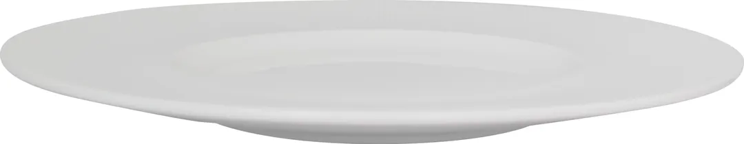 International Tableware SB-210 China Plate, 12" Round Porcelain, Bright White Rim - 12/Case
