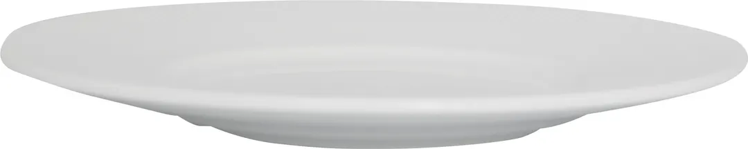 International Tableware SB-88 9" Round Plate, Wide Rim, White Porcelain Dural - 1 Dozen