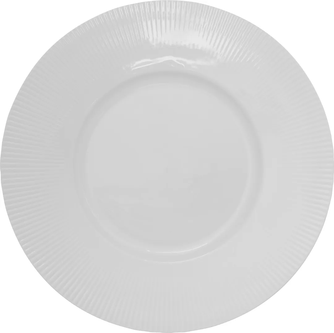 International Tableware SB-88 9" Round Plate, Wide Rim, White Porcelain Dural - 1 Dozen