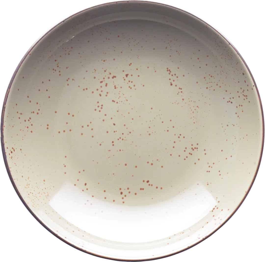 International Tableware SH-110-CR - 10" Ceramic Bowl, 40oz 1.25qt, Cream Dark Brown, - 1 Dozen