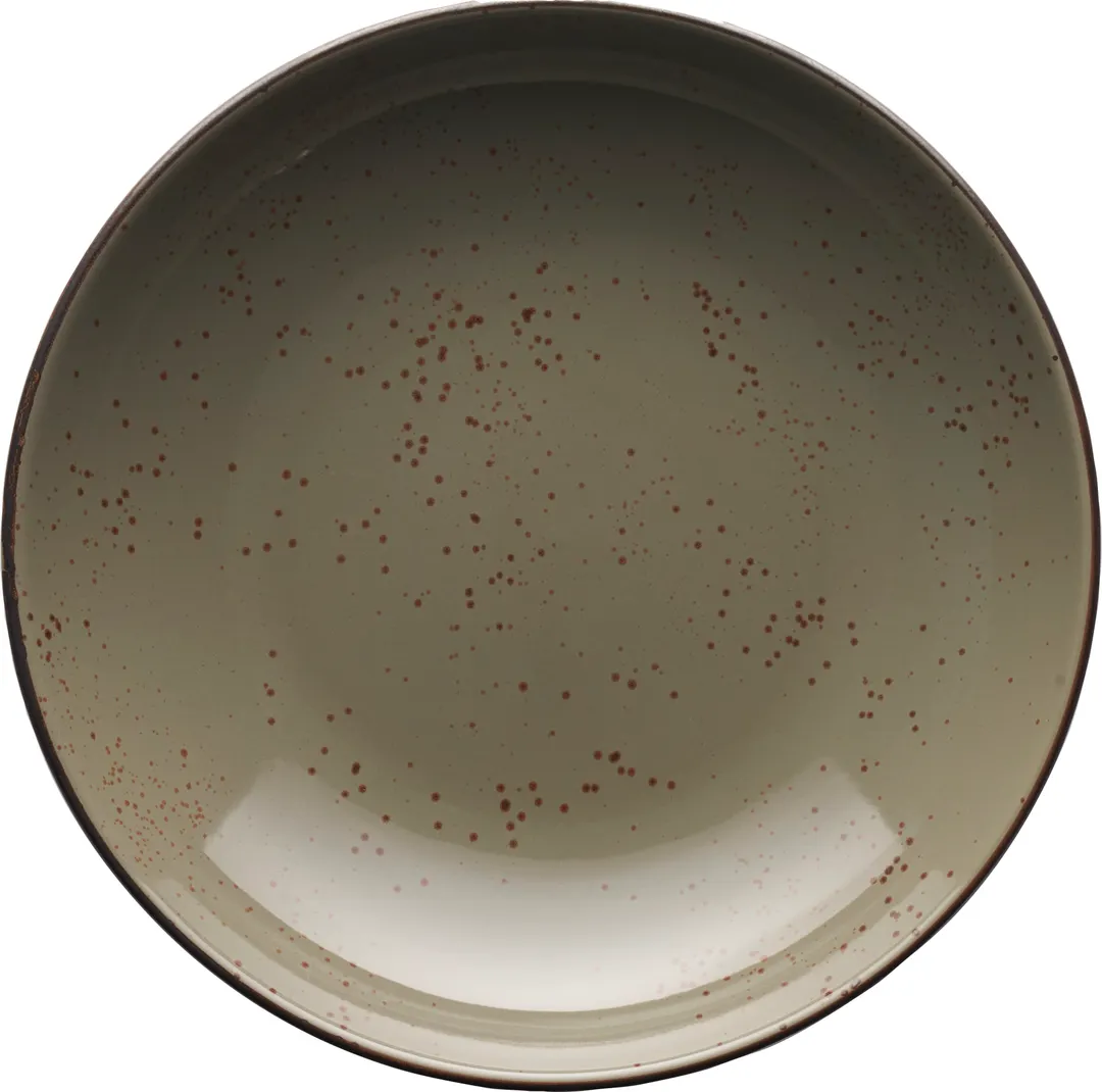 International Tableware SH-110-GS - 10" Bowl, 40 oz (1.25 qt), Green Smoke Dark Brown Trim, 1 Dozen