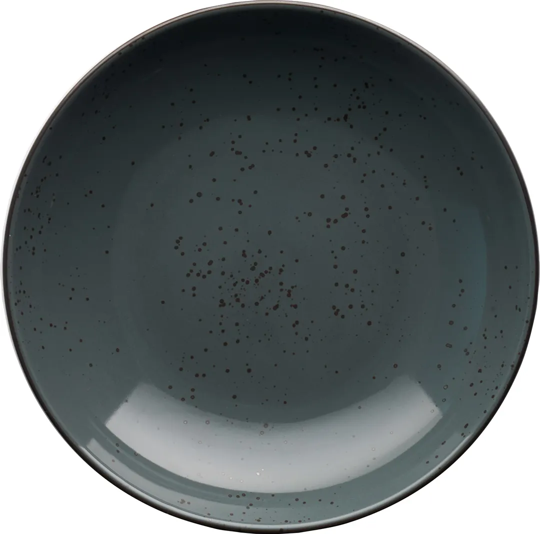 International Tableware SH-110-LN - 10" Bowl, 40 oz Blue Brown Trim, Splash™ Finish - 1 Dozen