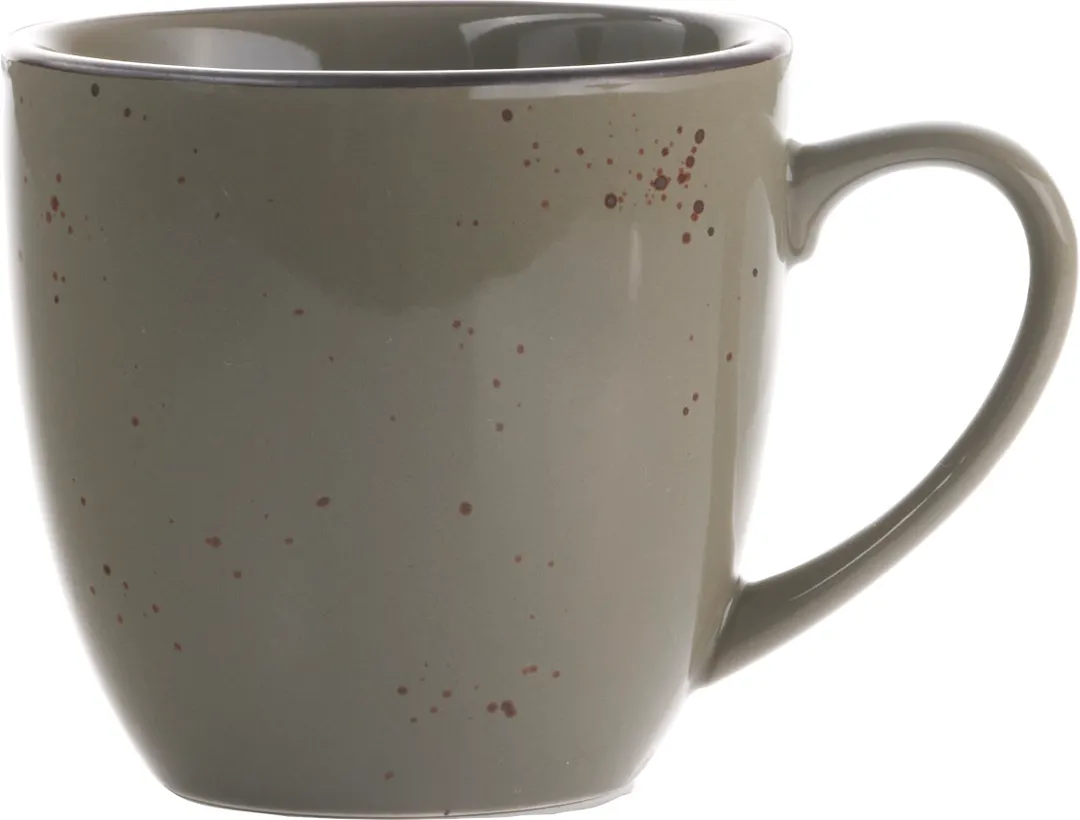 International Tableware SH-57-GS China Cups, 10.5 oz., 3-5/8" D x 3-1/4" H, Green Speckles - 1 Dozen
