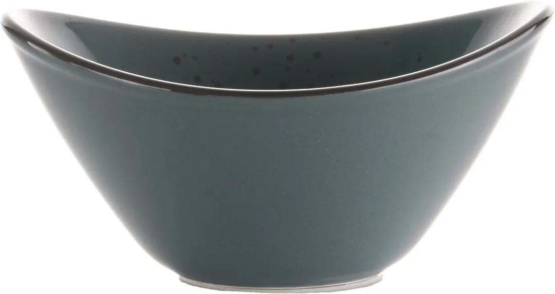 International Tableware SH-910-LN - 5" Oval Stoneware Bowl, 7 oz, Lunar Blue, Glaze Finish - 1 Dozen