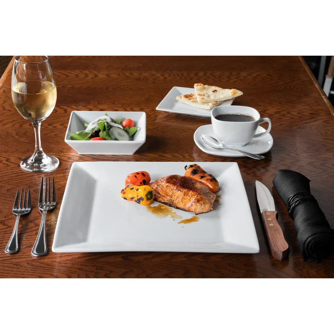 International Tableware SP-66 16oz Square Porcelain Bowl, 6-1/8" x 1-1/2" - 1 Dozen