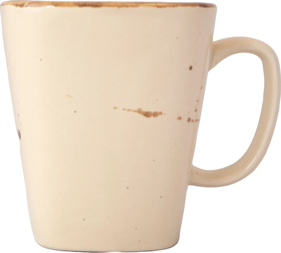 International Tableware SV-17-KH - 12 oz Khaki Stoneware Cup, Microwave Safe - 1 Dozen