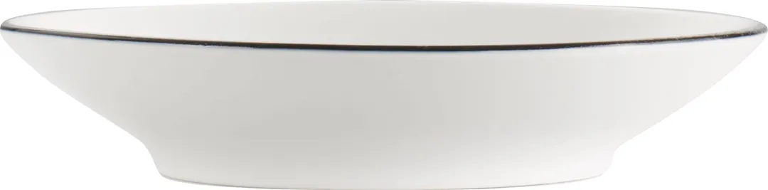 International Tableware TB-108-BL - 22oz Pasta Bowl, 8" x 1.5" Porcelain, White/Black, Bistro - 1 Dozen