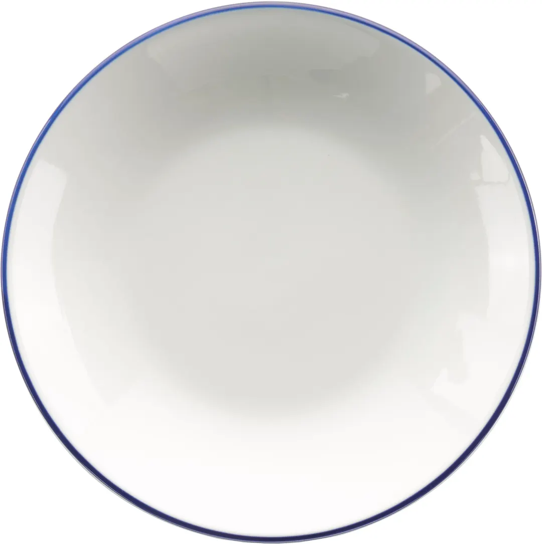 International Tableware TB-108-CB Pasta Bowl 22oz 8" Round Porcelain European White Blue - 1 Dozen