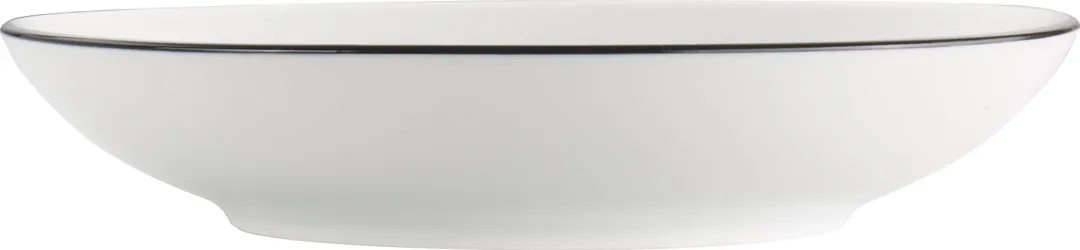 International Tableware TB-110-BL - 40oz White/Black Porcelain Pasta Bowl, 10" Diameter - 1 Dozen