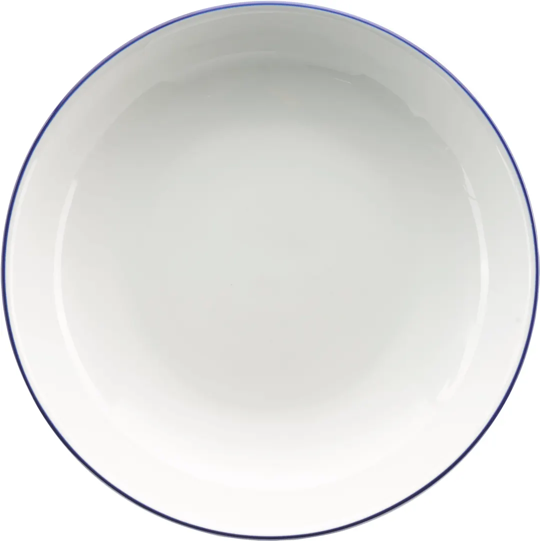 International Tableware TB-110-CB - 40 oz 1‑1/4 qt Pasta Bowl, 10" White with Blue Porcelain, 1 Dozen