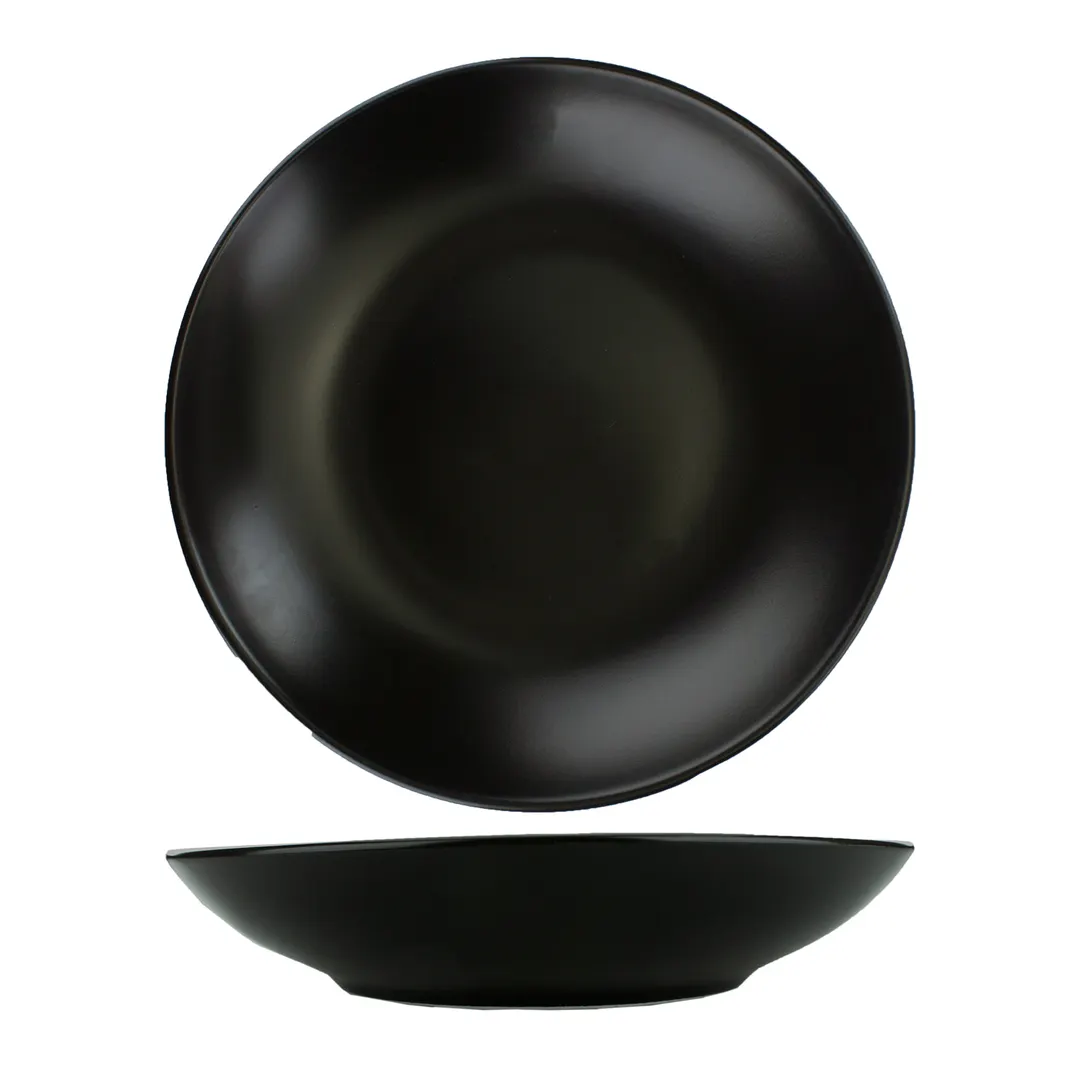 International Tableware TN-110-MB - 10" Black Porcelain Bowl, 40 oz (1.25 Qt), Safe - 1 Dozen