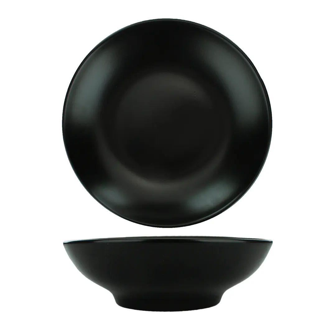 International Tableware TN-207-MB – 20 oz Black Porcelain Bowl 6"¾ Dia x 2"⅛ H - 1 Dozen