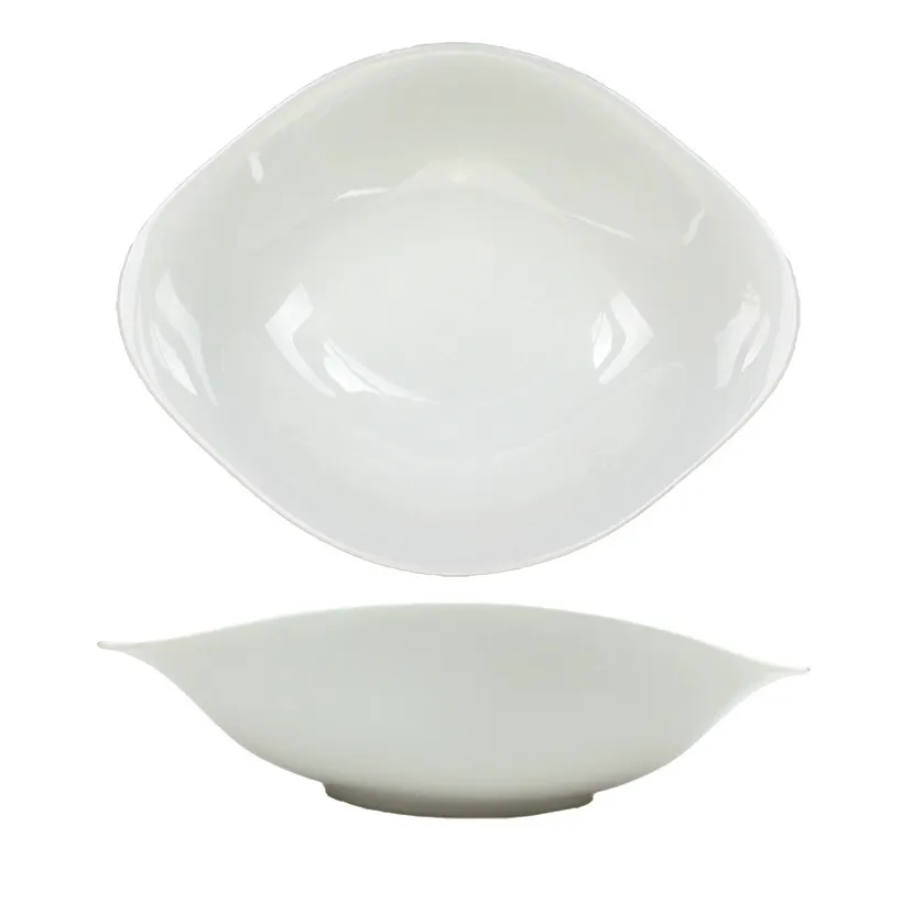 International Tableware VL-118 - Oval 28‑oz Soup Bowl, 10" W x 8" D x 2¾" H, Porcelain - 1 Dozen