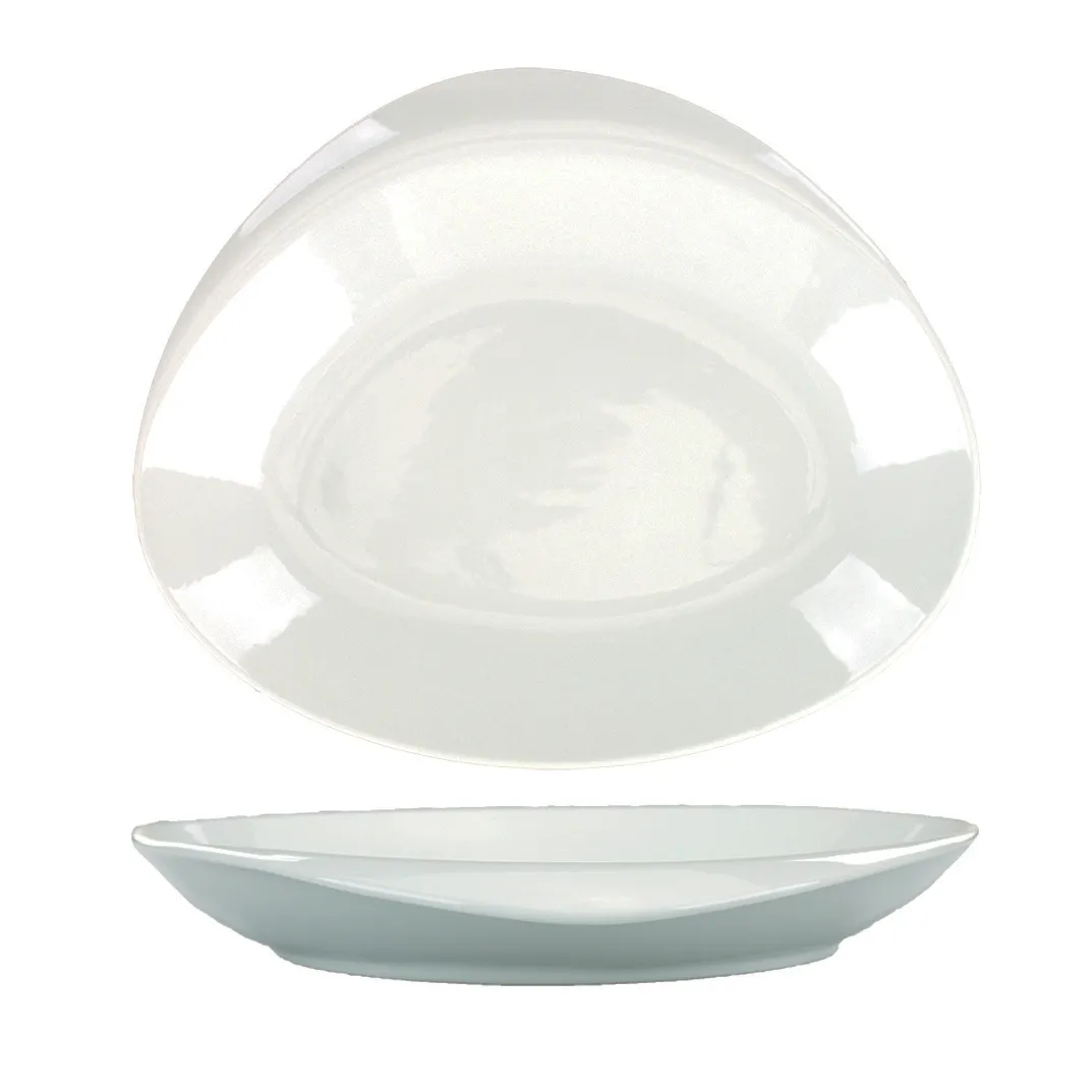 International Tableware VL-45 - 36oz Porcelain Oval Bowl, 12" Diameter, Lead Free - 1 Dozen