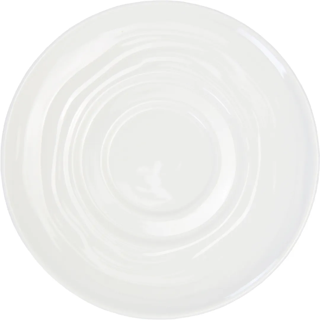 International Tableware WA-2 Saucer, 6" Porcelain, White Wave™ Finish, Fits WA-23 Cup - 1 Dozen