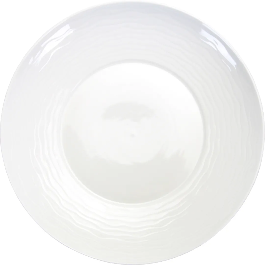 International Tableware WA-54 China Plate, 11-1/4" Round Porcelain, Bright White, Wide Rim – 1 Dozen
