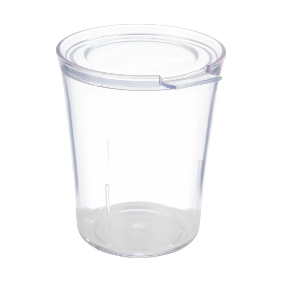 APS Germany APS 10506 Disposable Super Cup Set, 8 Clear Plastic Cups with Lids, 16/Case