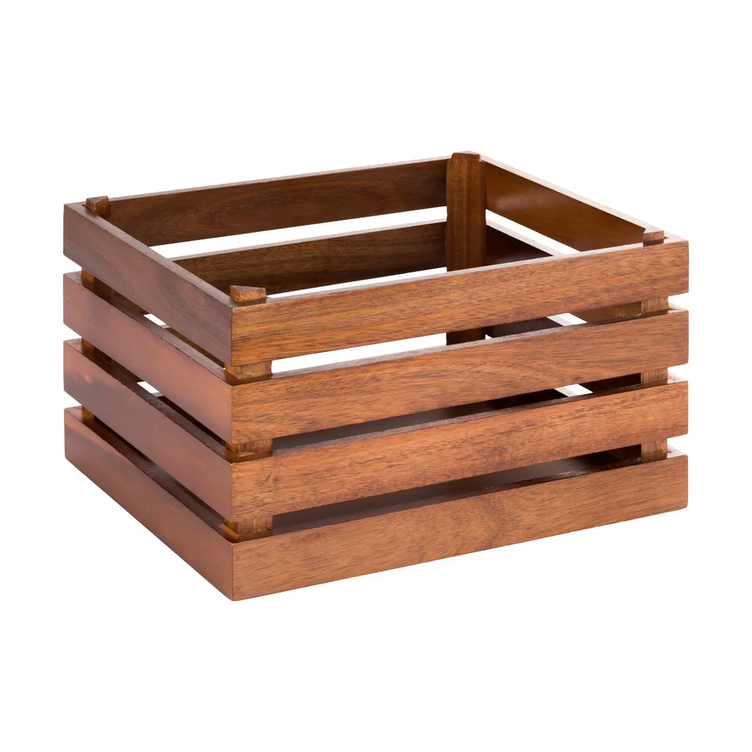 APS Germany APS 11722 - Superbox GN 1/2 Crate, 11"1/8 x 13"3/4 x 7"7/8, Wood Brown, - 1/Case