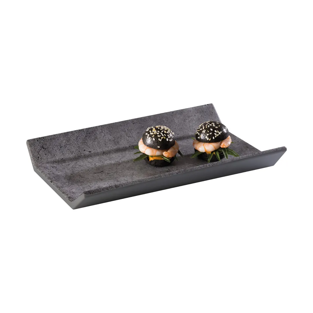 APS Germany APS 84403 - GN 1/4 Tray, 10"5/2" x 6"5/2" x 1"5/2", Melamine Gray Dishwasher Safe-6/Case