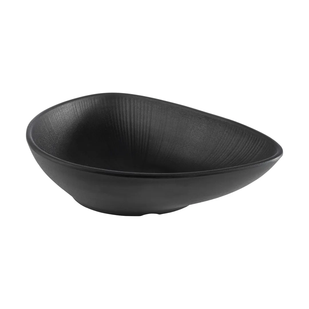 APS Germany APS 85077 - Melamine Bowl, 27 oz (11" x 9"), Black Finish, Scratch-Proof - 6/Case