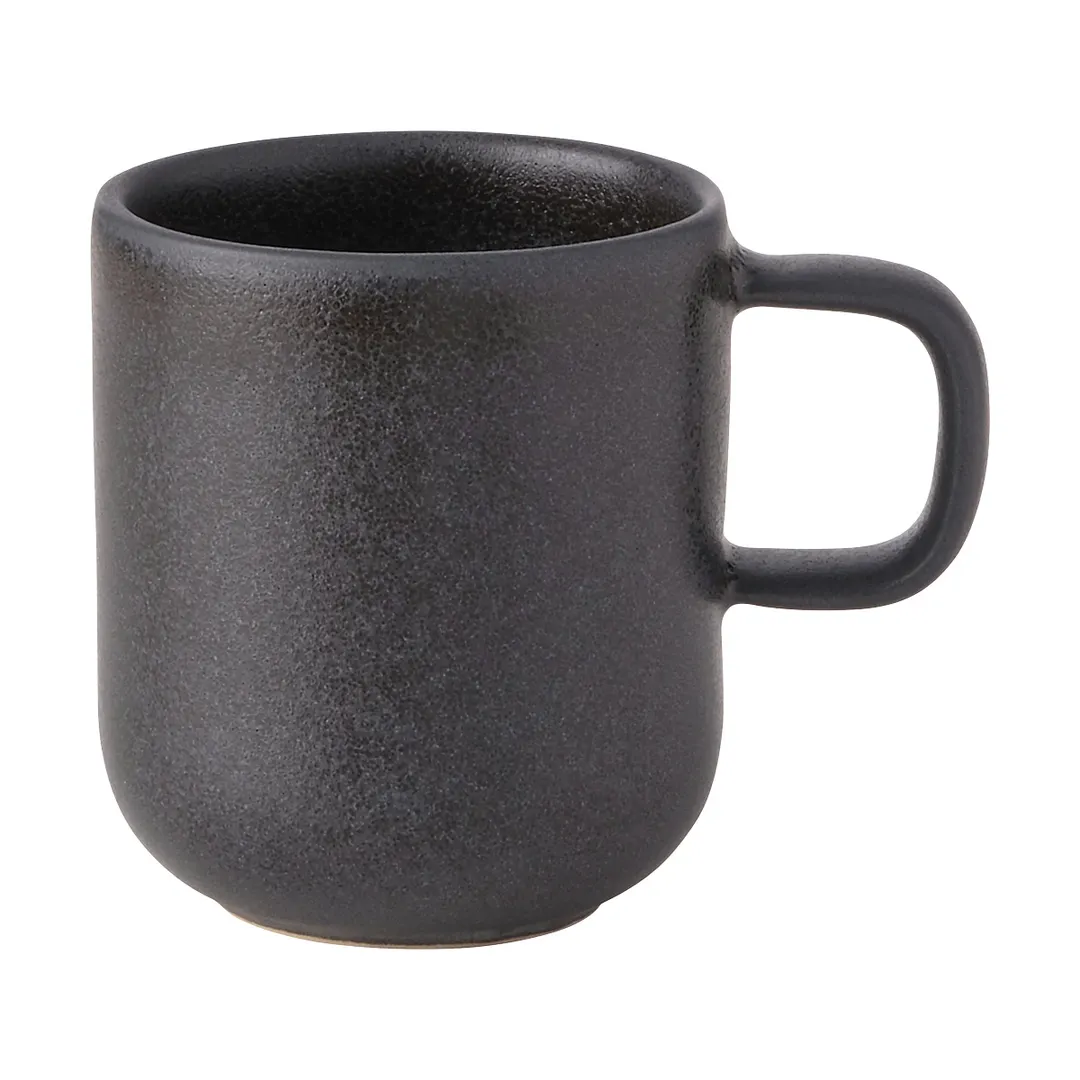Mikasa 5275379 Obsidian Black Cup and Saucer Set, 6" Height, Elegant Tableware - MIK-5275379