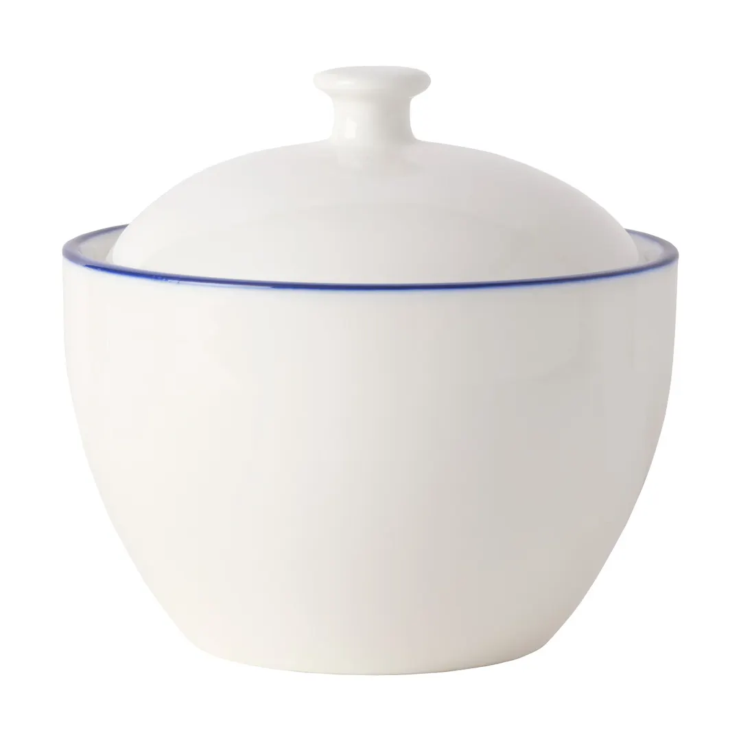 Mikasa 5297195 Bistro Sugar Pot, 4.1" Vitrified Porcelain, Blue, Dishwasher, Microwave, Freezer Safe