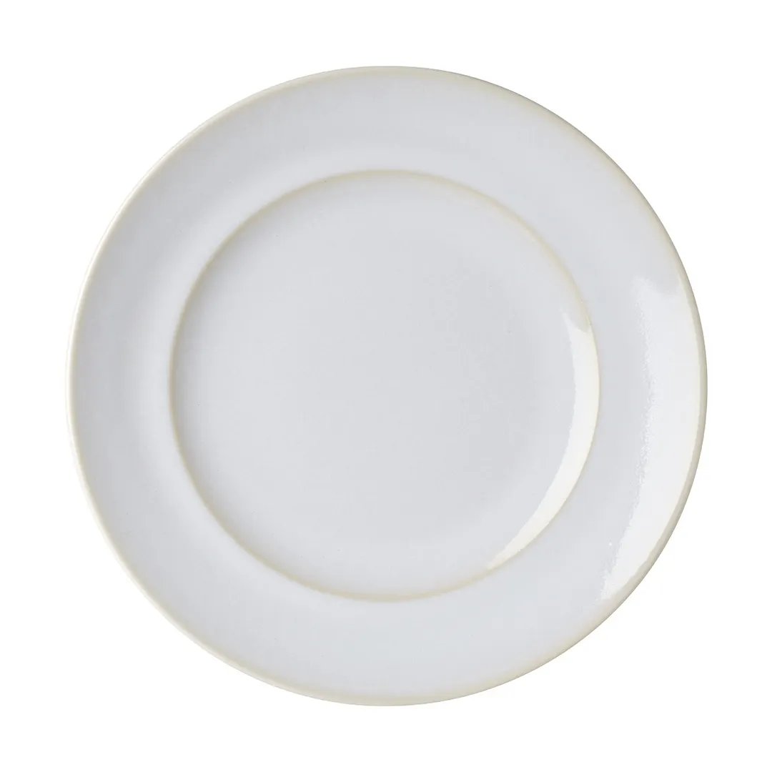 Mikasa 5308739 Homespun Round Plate, 11.4" Diameter Wide Rim, Beige Stoneware Ceramic