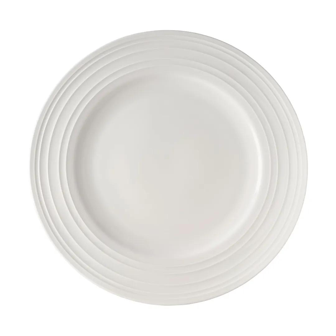 Mikasa 5308891 Melinda 11" Wide Rim Round Plate, White Bone China Dinnerware