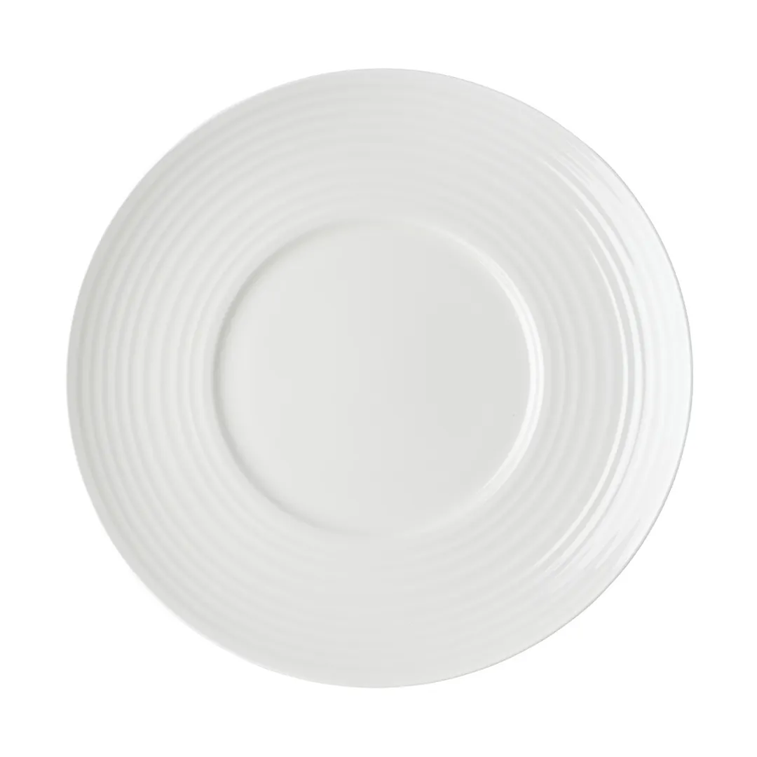 Mikasa 5312413 Callisto Plate, 11" Round Bone China, White, Wide Rim - Dishwasher Safe