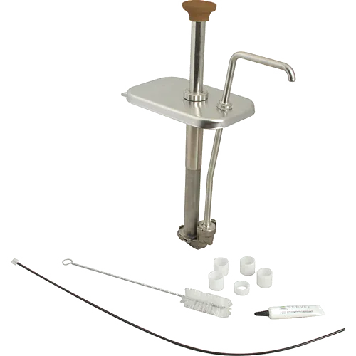 AllPoints 2171289 Pump Assembly - Two Brushes, Four 1/4" Collars, One 1/8" Collar, Brown Knob & Lid