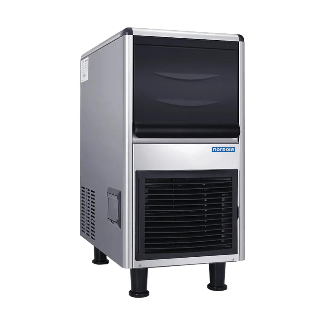 Norpole NPCIM90B 15" Air Cooled Full Cube 90 lb Undercounter Ice Machine with 33 lb Bin