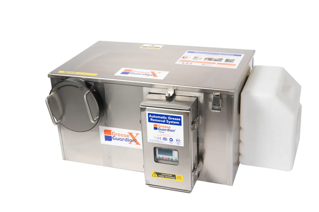Grease Guardian GGX15 Grease Removal Unit, 34" 2‑Gallon, 15 GPM Flow, 30+ lb Capacity, PLC/HMI, 110V