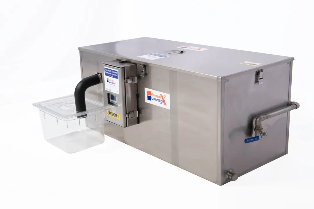 Grease Guardian GGX50 Removal Unit, 50 GPM, 2.5‑Gal Collector, Stainless Steel, PLC/HMI