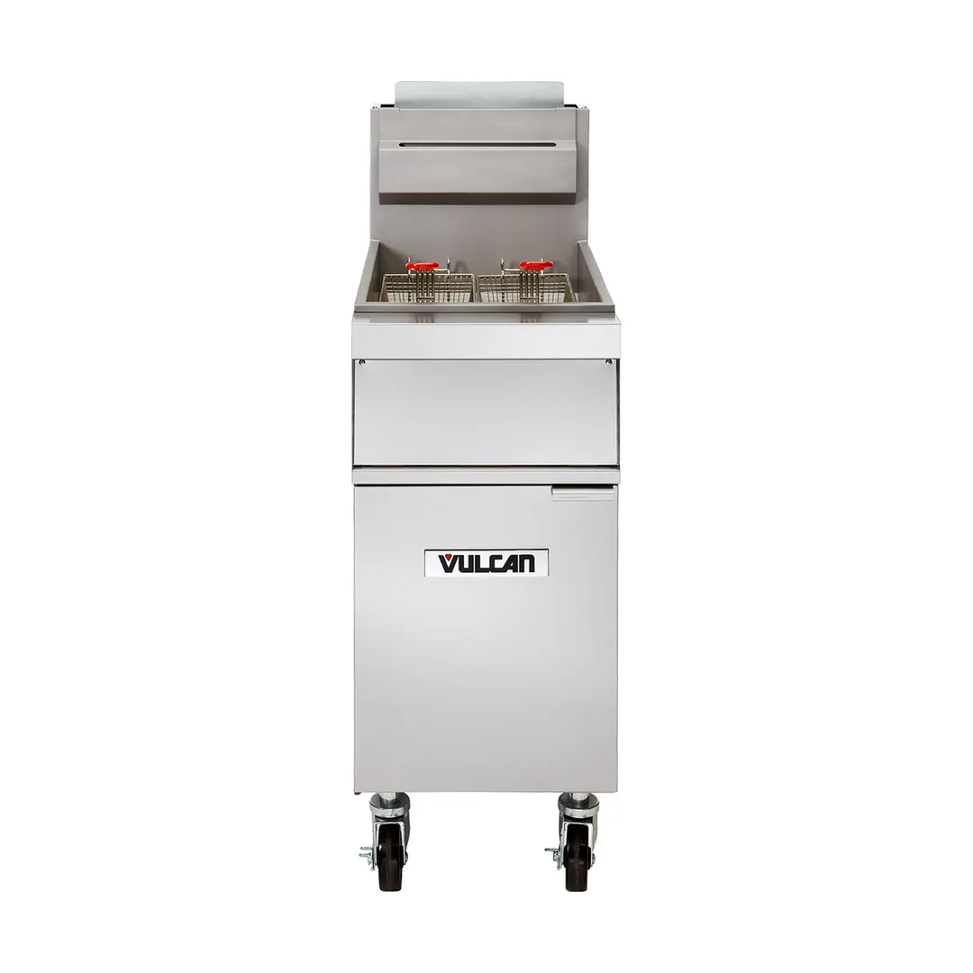 Vulcan 1GR35M-QS-PLATINUM 15" Quick Ship Floor Model Full Pot Gas Deep Fryer, 35-40 lbs, 90.000 BTU