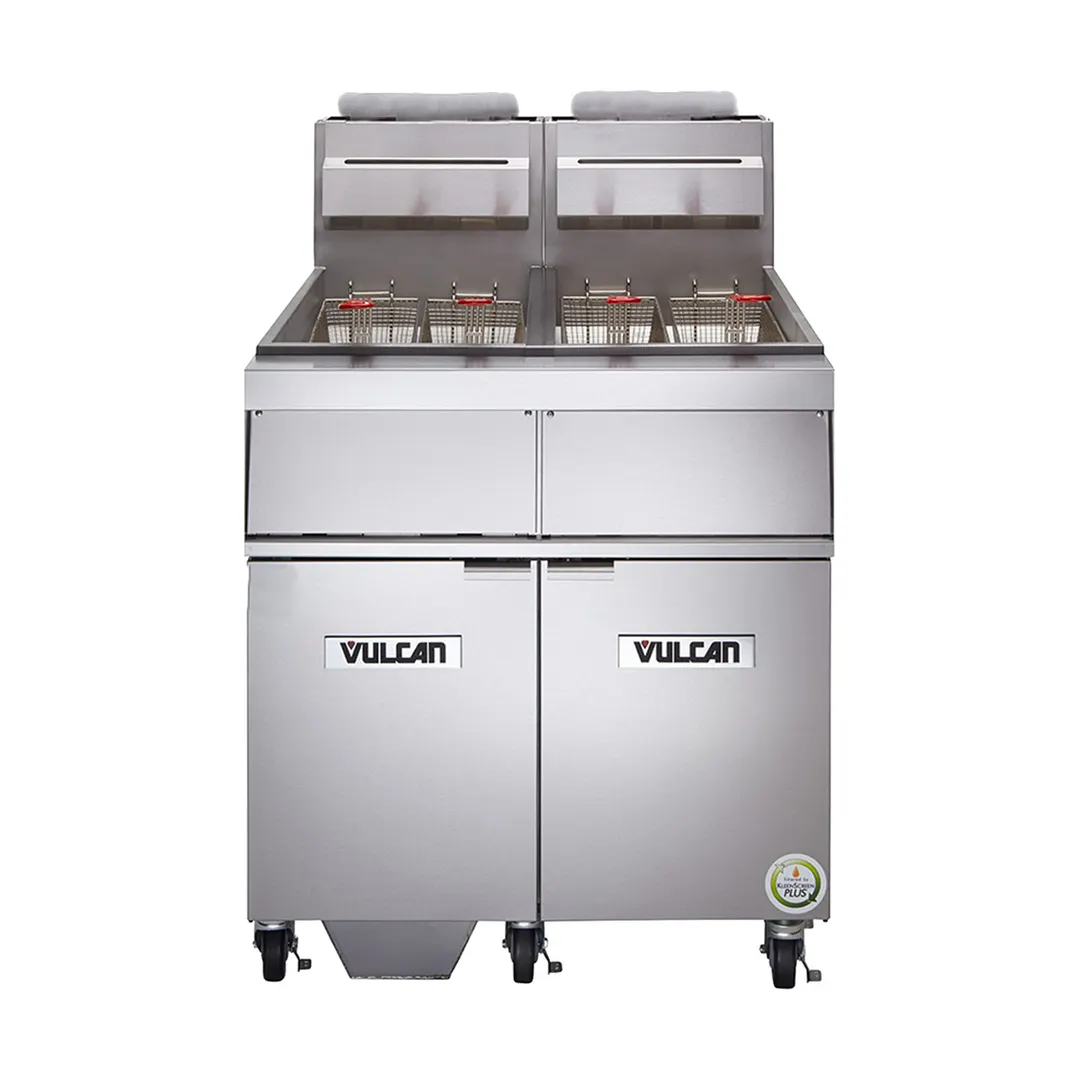 Vulcan 2GR45MF-QS-PLATINUM 31" (Quick Ship) 90-100 lbs 2 Unit Gas Deep Fryer with Millivolt Controls - 240,000 BTU