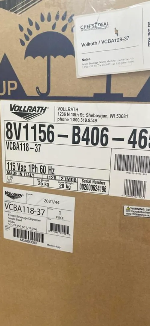 Vollrath VCBA128-37 Countertop Frozen Beverage Granita Machine - Double 1.6 gal Bowl - Open box
