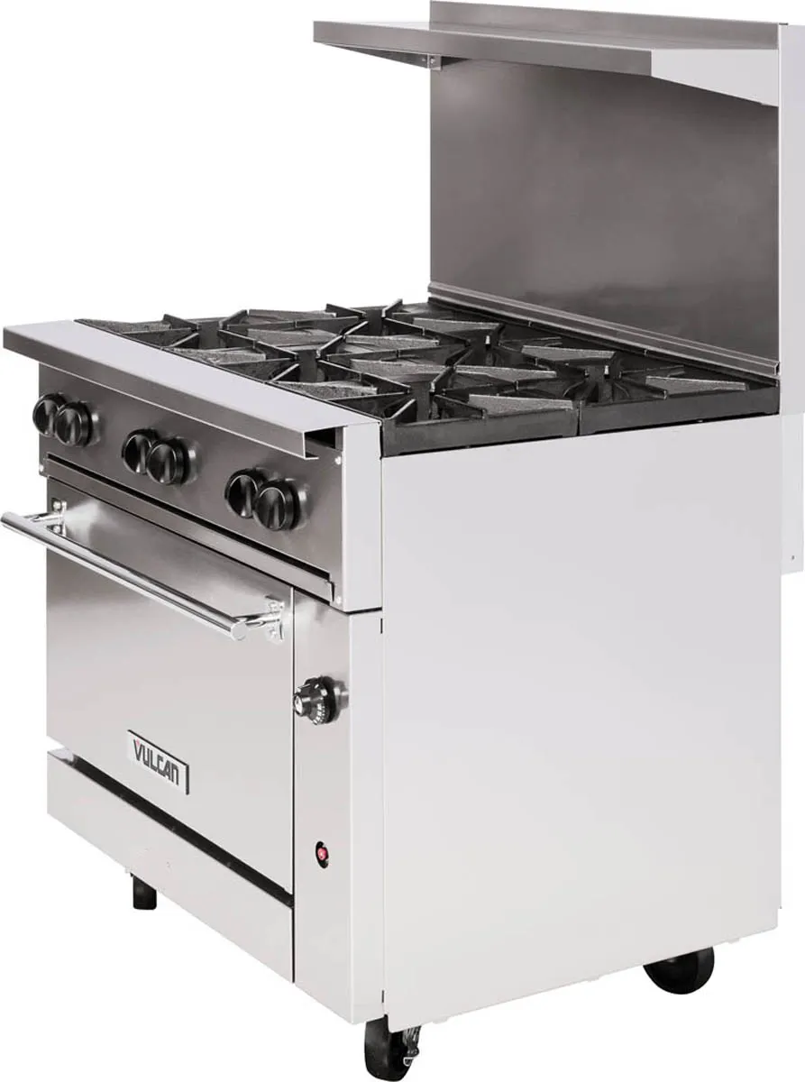 Vulcan 36S-6BN 36" Natural Gas Restaurant Range w/ (6) Burners, (1) Standard Oven, 215.000 BTU