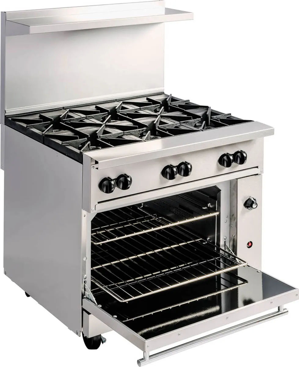 Vulcan 36S-6BN 36" Natural Gas Restaurant Range w/ (6) Burners, (1) Standard Oven, 215.000 BTU