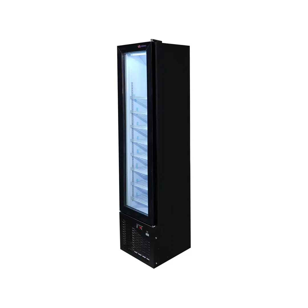 Omcan USA 47241 16" 1 Glass Door Freezer Merchandiser in Black, 3.7 cu. ft.