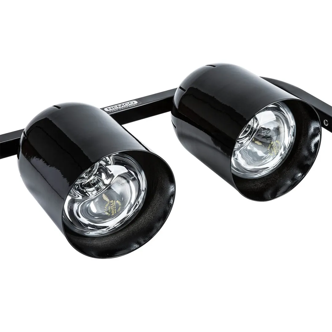 Nemco 6000A-2B Heat Lamp, Freestanding, Infrared, Two Bulb, Black Finish