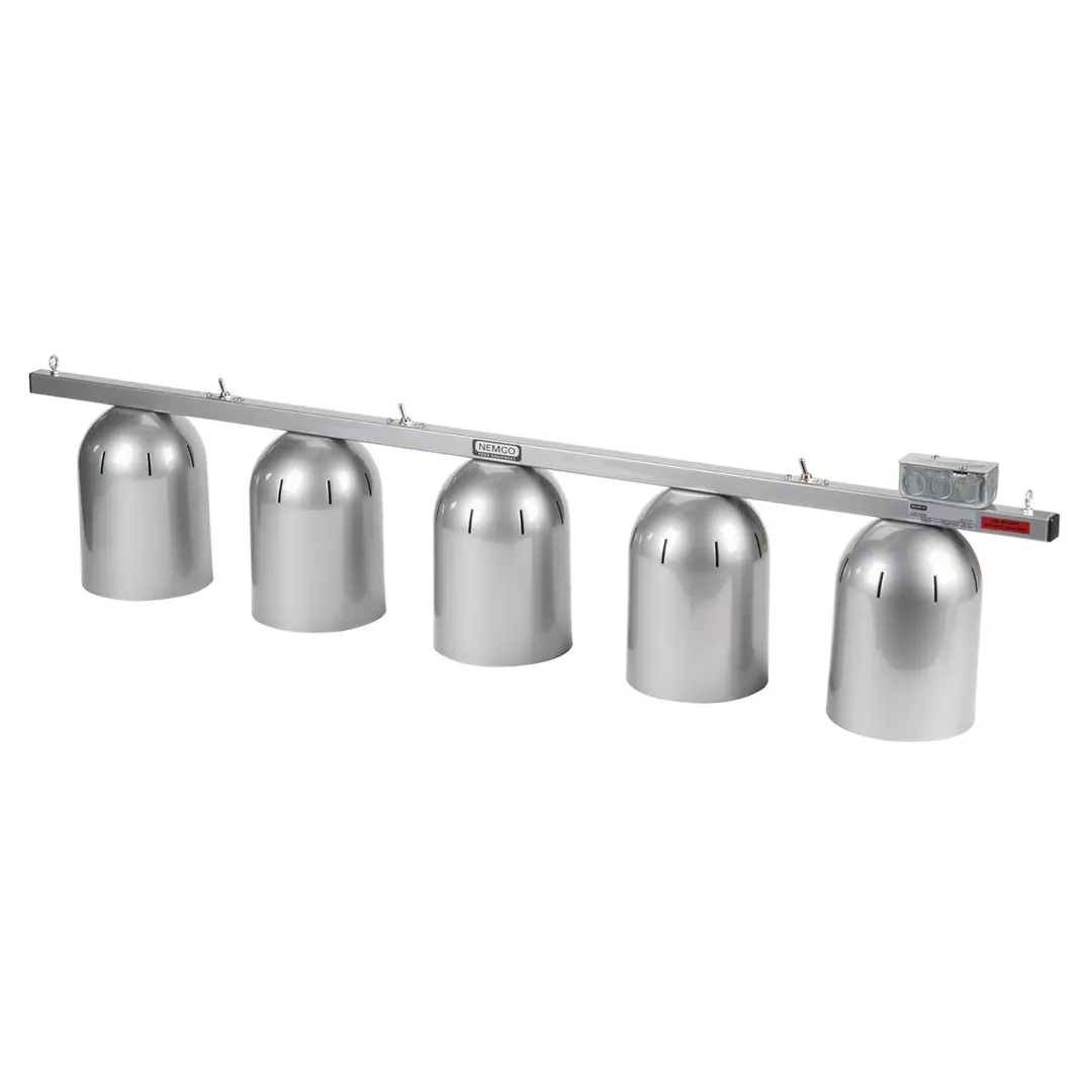 Nemco 6006-5 Heat Lamp, Single Row Suspension Bar, Chain Hung, 5 Bulb