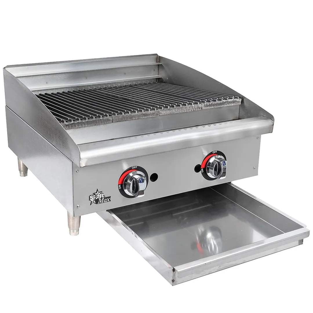 Star 6124RCBF 24" Countertop Gas Radiant Charbroiler w/ (2) Burners, 70.000 BTU