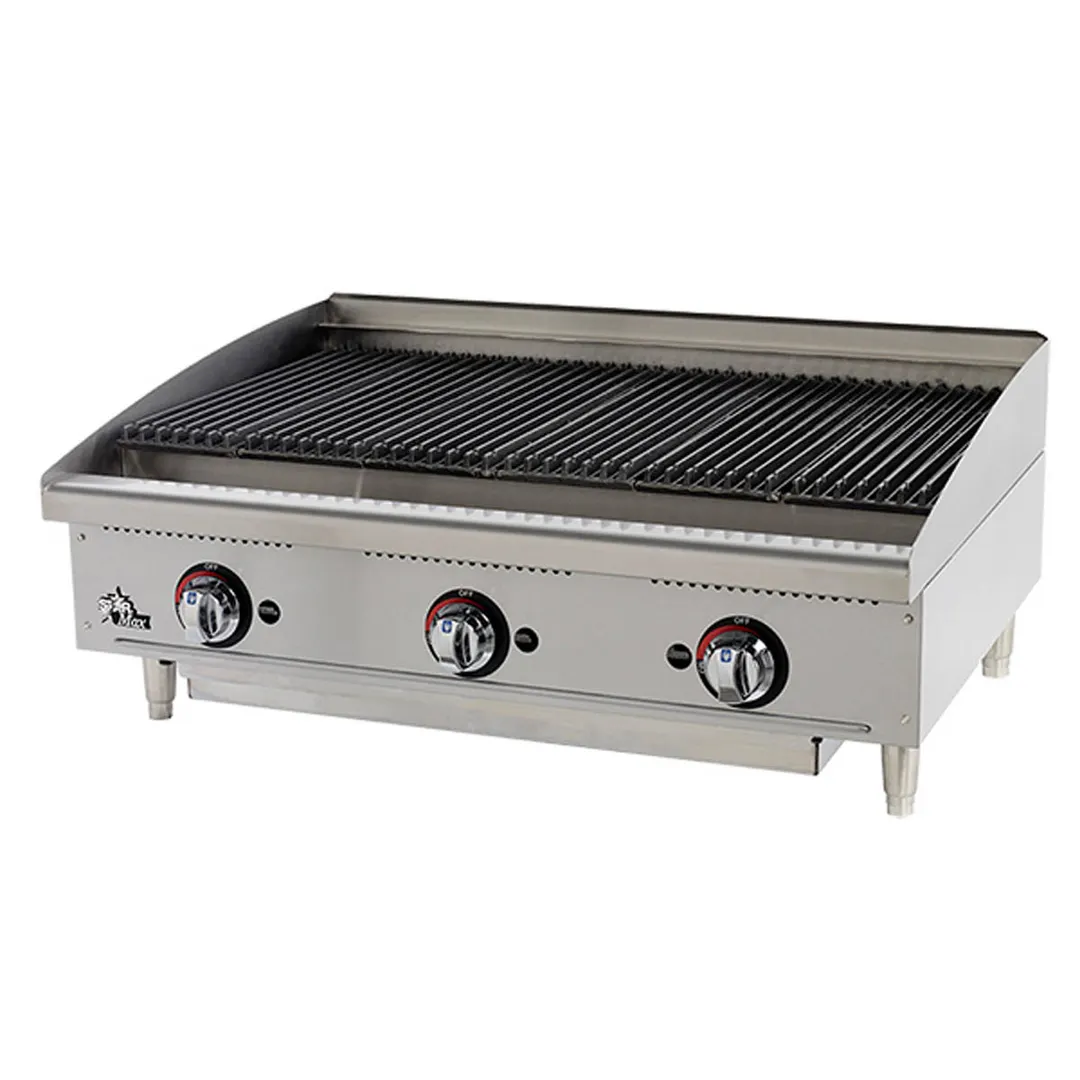 Star 6136RCBF 36" Countertop Gas Radiant Charbroiler w/ (3) Burners, 105.000 BTU
