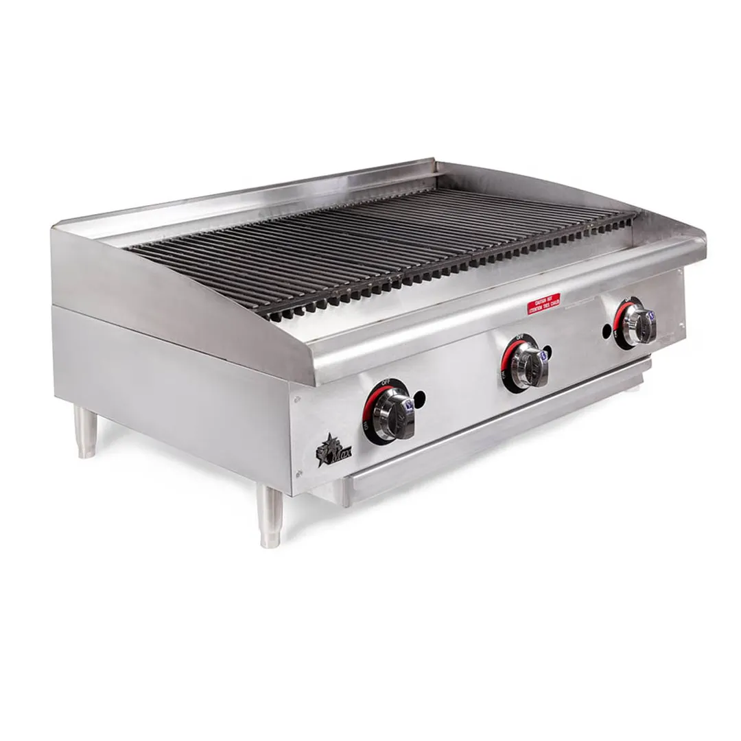 Star 6136RCBF 36" Countertop Gas Radiant Charbroiler w/ (3) Burners, 105.000 BTU