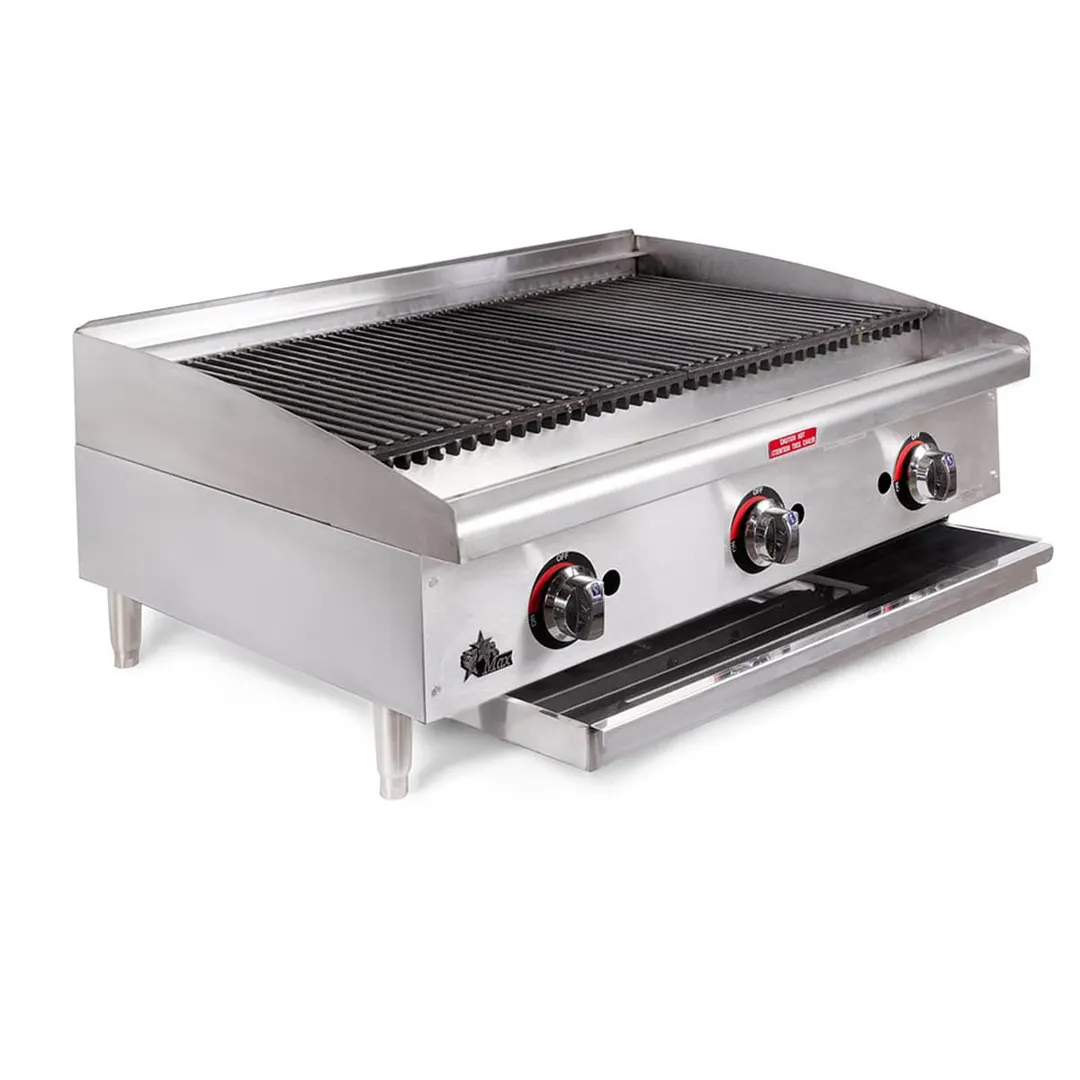 Star 6136RCBF 36" Countertop Gas Radiant Charbroiler w/ (3) Burners, 105.000 BTU