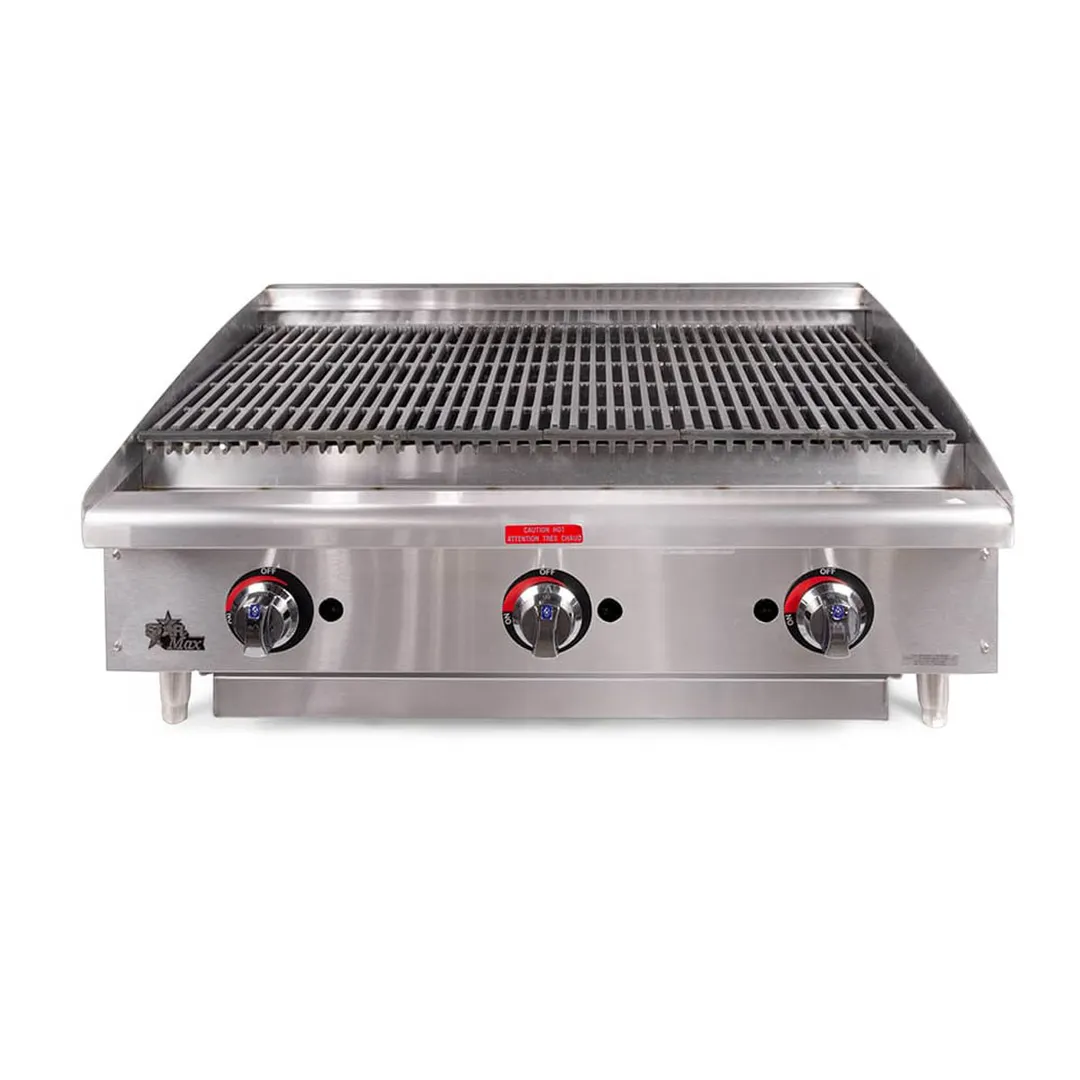 Star 6136RCBF 36" Countertop Gas Radiant Charbroiler w/ (3) Burners, 105.000 BTU