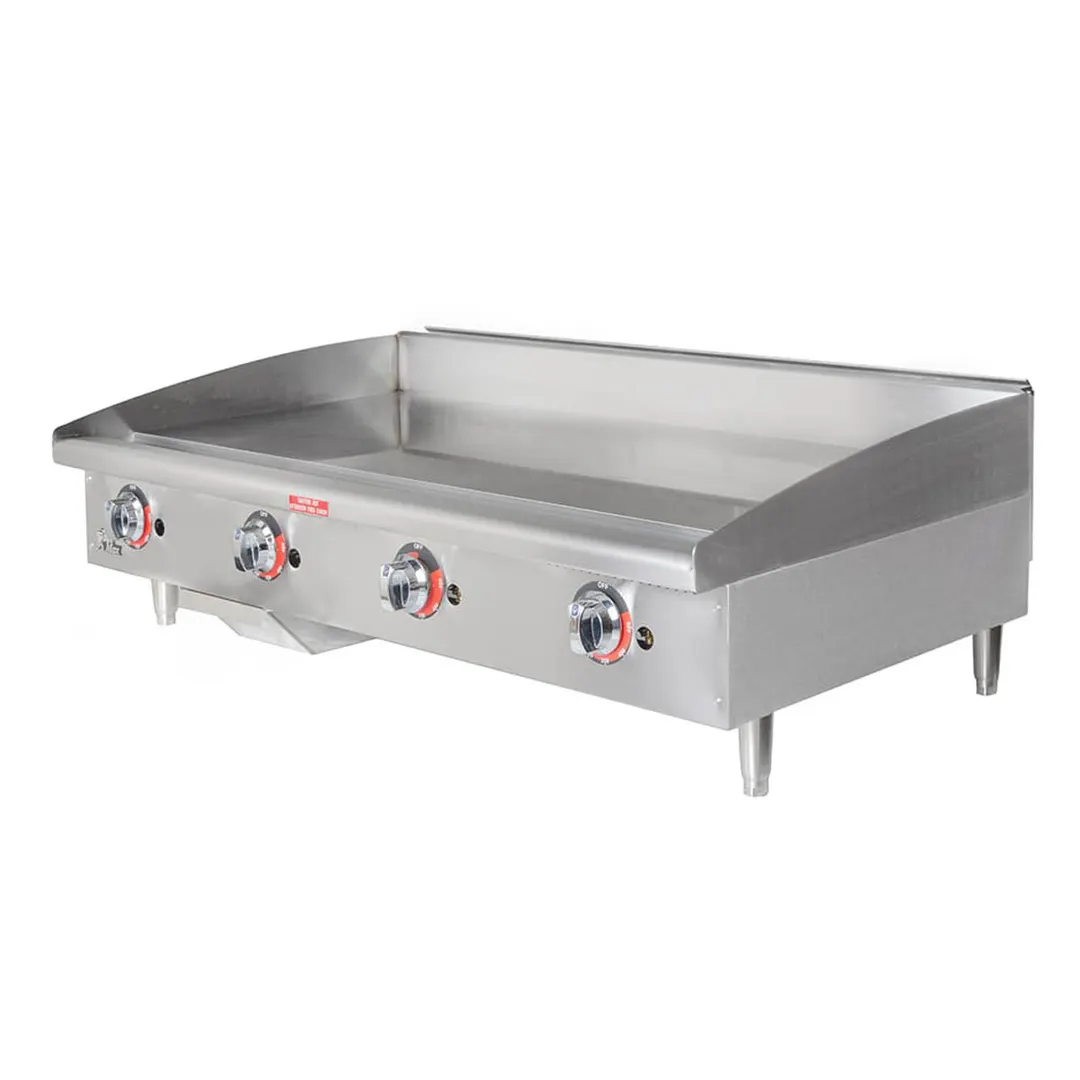 Star 648TF 48" Countertop Thermostatic Gas Griddle, 1" Steel Plate, 113.200 BTU