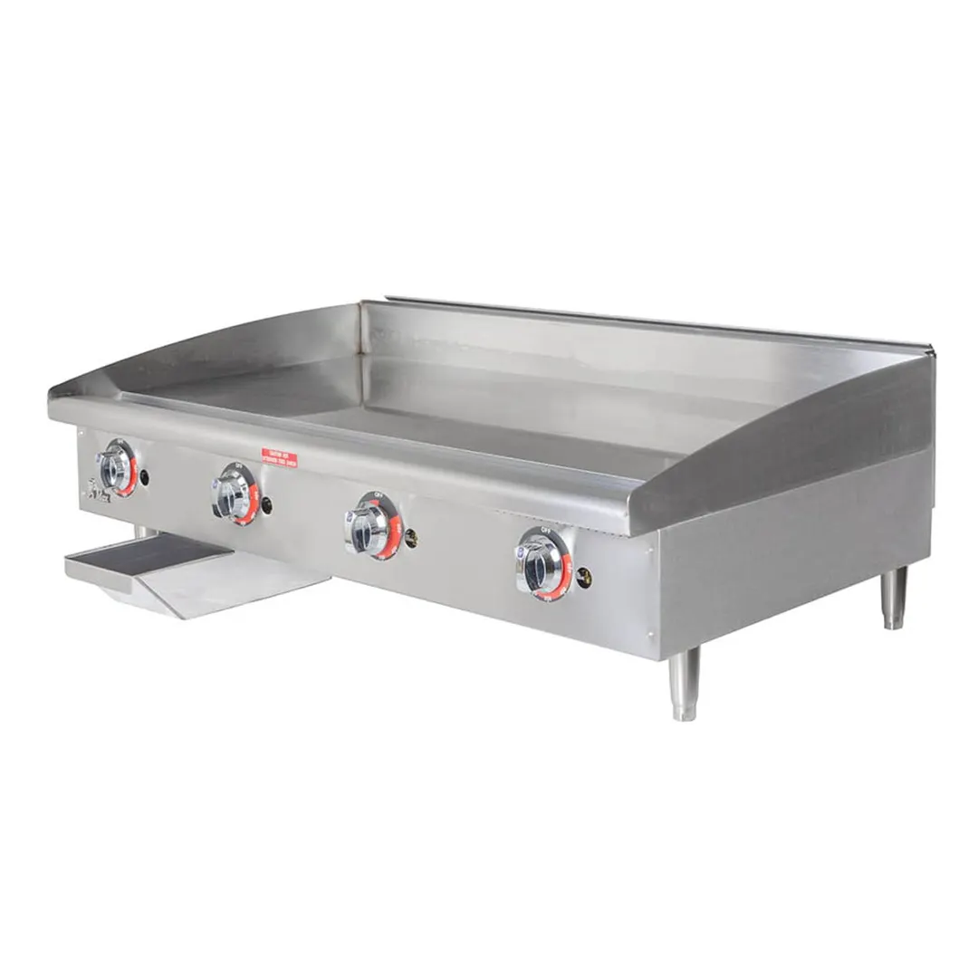 Star 648TF 48" Countertop Thermostatic Gas Griddle, 1" Steel Plate, 113.200 BTU